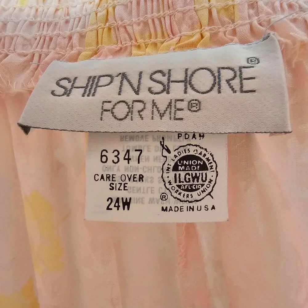 VTG 60's American Floral Pink Midi Skirt Cotton Blend Sz 24W Made USA UNION